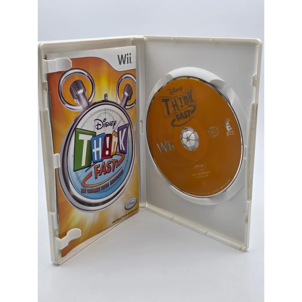 Disney TH!NK Fast The Ultimate Trivia Showdown Nintendo Wii Game CIB